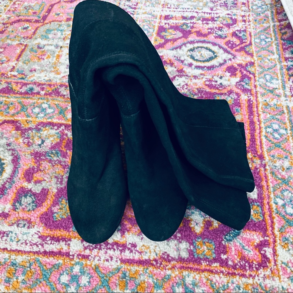 ✨SOLD✨Jessica Simpson Black Suede Knee-High Booties Womens Size 8 - Picture 4 of 12